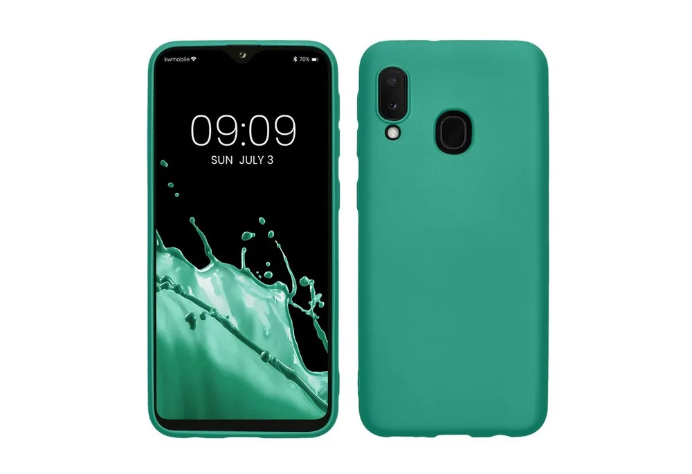 kwmobile Handyhülle Handyhülle für Samsung Galaxy A20e Hülle, Silikon Case metallisch schimmernd - Schutzhülle Cover