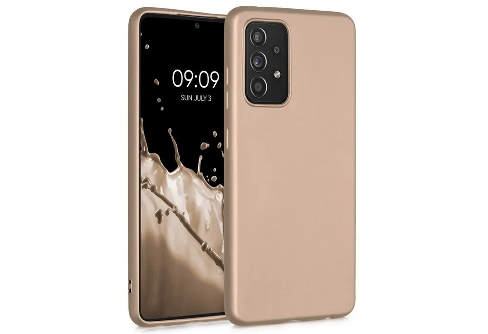kwmobile Handyhülle Handyhülle für Samsung Galaxy A52 / A52 5G / A52s 5G Hülle, Silikon Case metallisch schimmernd - Schutzhülle Cover