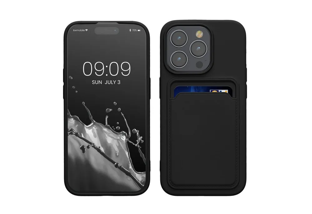 kwmobile Handyhülle Hülle für Apple iPhone 15 Pro, Handyhülle mit Fach für Karten - Handy Cover Case