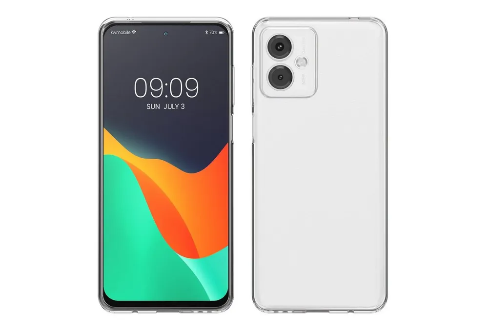 kwmobile Handyhülle Hülle für Motorola Moto G14, Silikon Handyhülle transparent - Handy Case gummiert