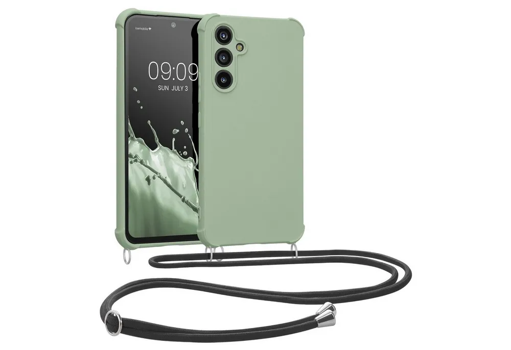 kwmobile Handyhülle Hülle für Samsung Galaxy A54 5G, mit Metall Kette zum Umhängen - Silikon Handy Cover Case Schutzhülle