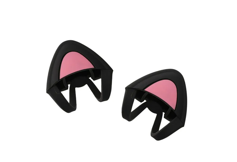 kwmobile Kopfhörer-Schutzhülle 2x Katzenohren Aufsatz für Overear Headphone, Deko Accessoire für Kopfhörer - Katzenkopfhörer Set von 2 - in Schwarz