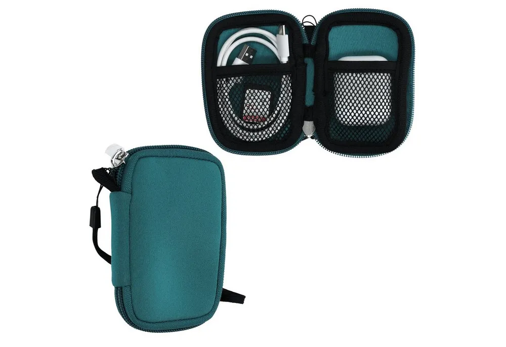 kwmobile Kopfhörer-Schutzhülle In-Ear Kopfhörer Tasche Hülle aus Neopren mit Innentasche für Zubehör, Kleine Aufbewahrungstasche für In Ear Headphones