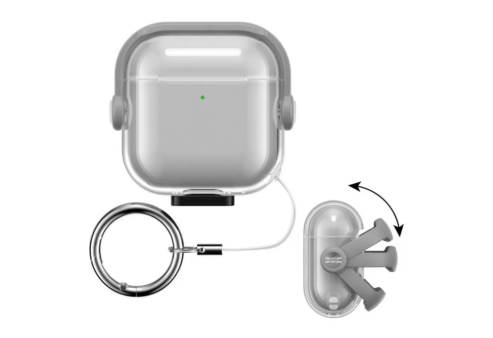 kwmobile Kopfhörer-Schutzhülle Kopfhörer Case für Apple Airpods 4, Headphones Hülle TPU Cover mit Sicherheitsverschluss