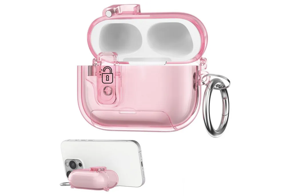kwmobile Kopfhörer-Schutzhülle Kopfhörer Case fürApple Airpods Pro 3 Hülle, Headphones TPU Cover mit Standfunktion und Sicherheitsverschluss