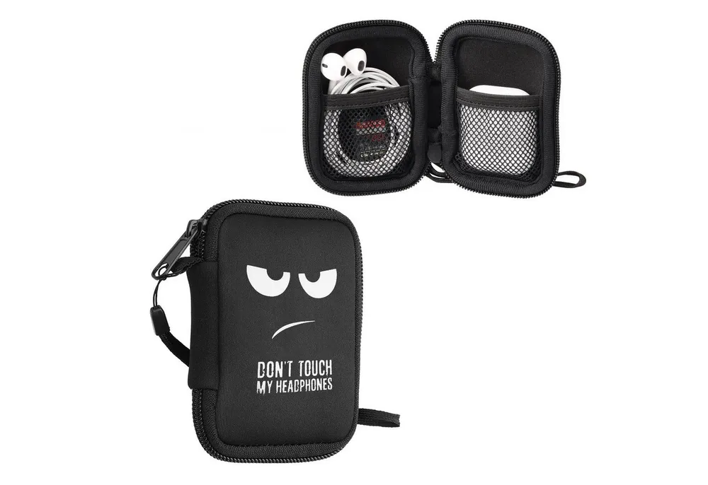 kwmobile Kopfhörer-Schutzhülle Neopren Tasche für in-ear Headphones, Hülle Case Schutztasche - 6 x 9 cm Innenmaße - mit Reißverschluss