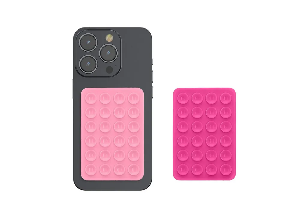 kwmobile Popsockets 2x Silikon Saugnapf Handyhalterung - Handy Halter selbstklebend, (2-tlg., 5,5 x 8cm Universal Halterung für Handyhüllen)