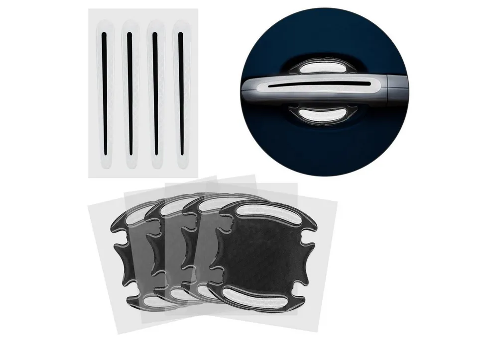 kwmobile Schutzfolie 8x Universal Auto Türgriff Lackschutzfolie, (8-St), Folie selbstklebend Schutzfolie Griffmulden und Griff 9,1 x 8,3 + 13 x