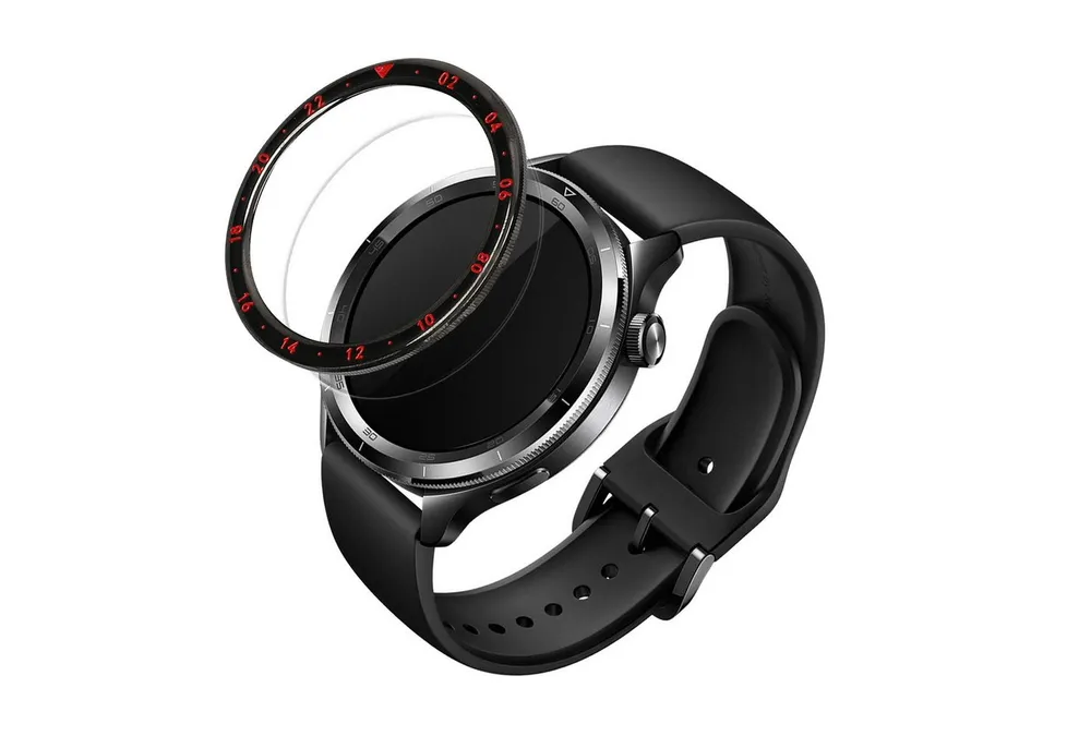 kwmobile Schutzring für Xiaomi Watch S4 /Watch S4 eSIM / Watch S3 Smartwatch, 1-tlg., Bezel Ring Lünette in Schwarz Rot