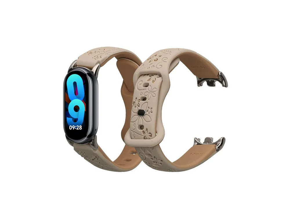 kwmobile Silikon Ersatzarmband für Xiaomi Mi Band 10 / Mi Band 9 / 8 Smartwatch, 1-tlg., Armband Silikonarmband mit geprägtem Design