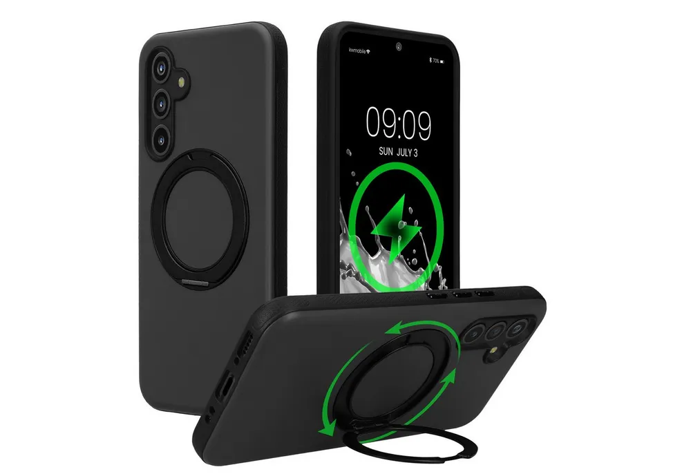 kwmobile Smartphone-Hülle Case mit 360° Standring für Samsung Galaxy A54 5G Hülle, Hardcase mit drehbaren Kickstand kompatibel mit MagSafe