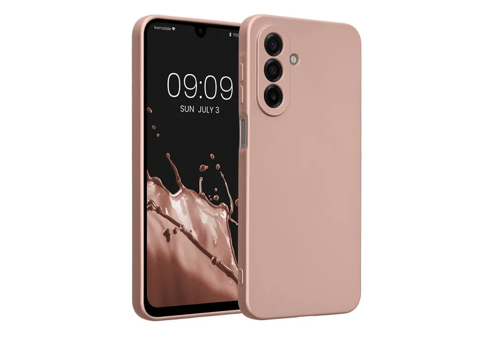 kwmobile Smartphone-Hülle Handyhülle für Samsung Galaxy A17 4G / 5G Hülle, weiche Silikon Case metallisch schimmernd - Schutzhülle Cover