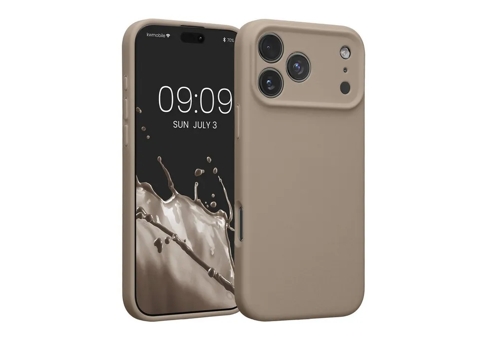 kwmobile Smartphone-Hülle Handyhülle für Apple iPhone 17 Pro Max Hülle, Hülle Silikon gummiert - Handyhülle - Handy Case in Taupe