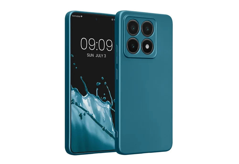 kwmobile Smartphone-Hülle Handyhülle für Xiaomi 14T Hülle, weiche Silikon Case metallisch schimmernd - Schutzhülle Cover
