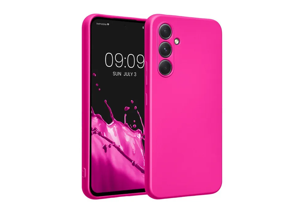 kwmobile Smartphone-Hülle Handyhülle für Samsung Galaxy A54 5G Hülle, weiche Silikon Case metallisch schimmernd - Schutzhülle Cover