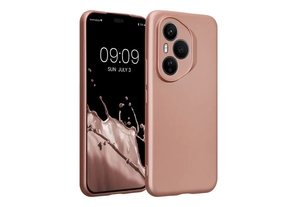 kwmobile Smartphone-Hülle Handyhülle für HONOR 400 Pro Hülle, weiche Silikon Case metallisch schimmernd - Schutzhülle Cover