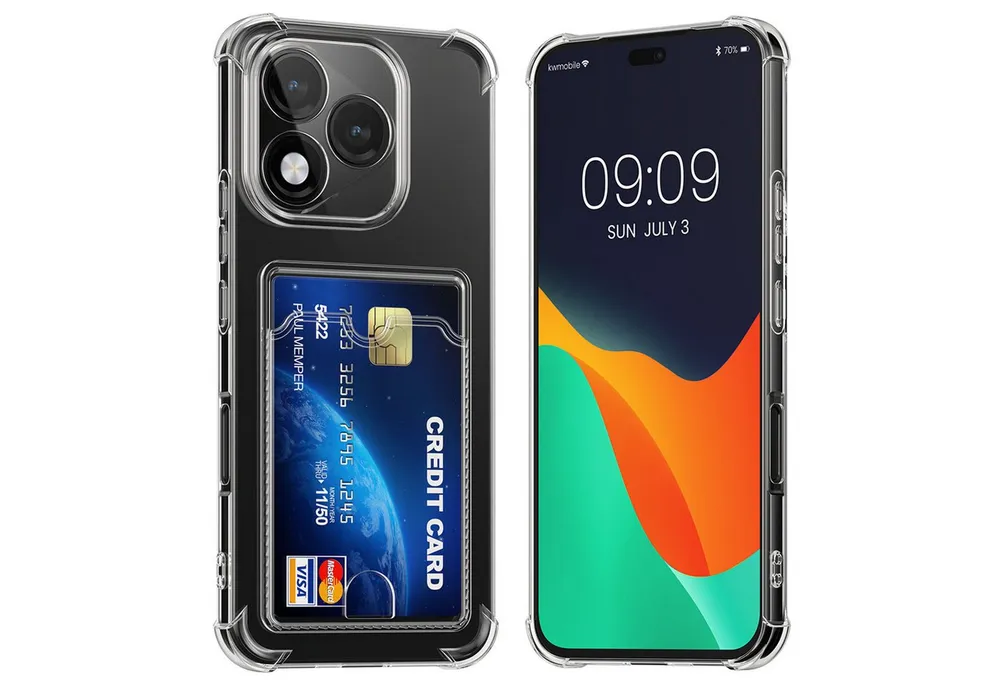 kwmobile Smartphone-Hülle Hülle mit Kartenfach für HONOR 400 Lite, Handyhülle 400 Lite mit Kartenfach Soft Case