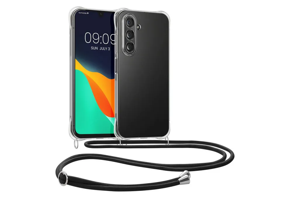 kwmobile Smartphone-Hülle Necklace Case für Samsung Galaxy A17 4G / 5G, Hülle Silikon mit Handykette - Band Handyhülle
