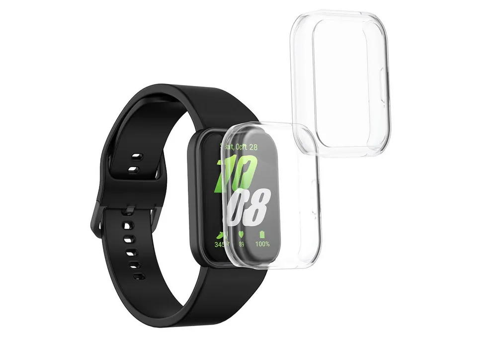 kwmobile Smartwatch-Hülle 2x Silikon Hülle für Samsung Galaxy Fit 3, Schutzhülle Fullbody Display Cover Set aus Silikon