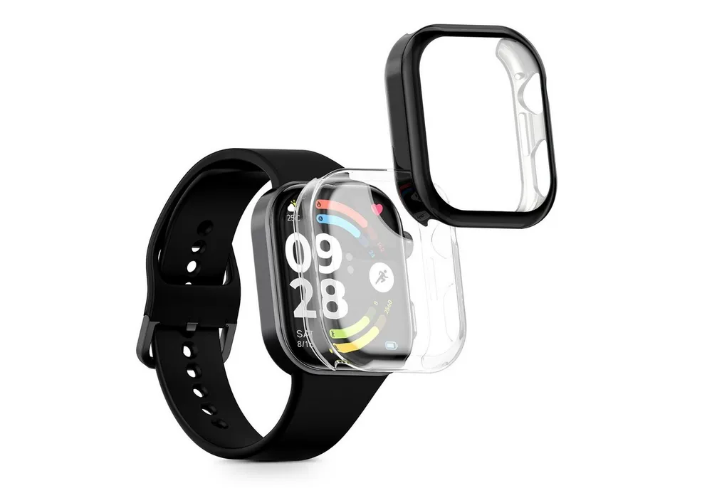 kwmobile Smartwatch-Hülle 2x Silikon Hülle für Xiaomi Redmi Watch 6, Schutzhülle Fullbody Display Cover Set aus Silikon