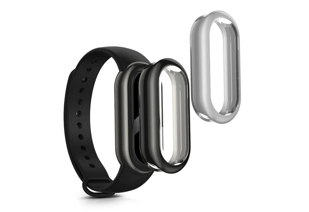 kwmobile Smartwatch-Hülle 2x Silikon Hülle für Xiaomi Mi Band 10 / Smart Band 10, Schutzhülle Fullbody Display Cover Set aus Silikon