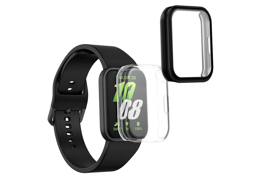 kwmobile Smartwatch-Hülle 2x Silikon Hülle für Samsung Galaxy Fit 3, Schutzhülle Fullbody Display Cover Set aus Silikon