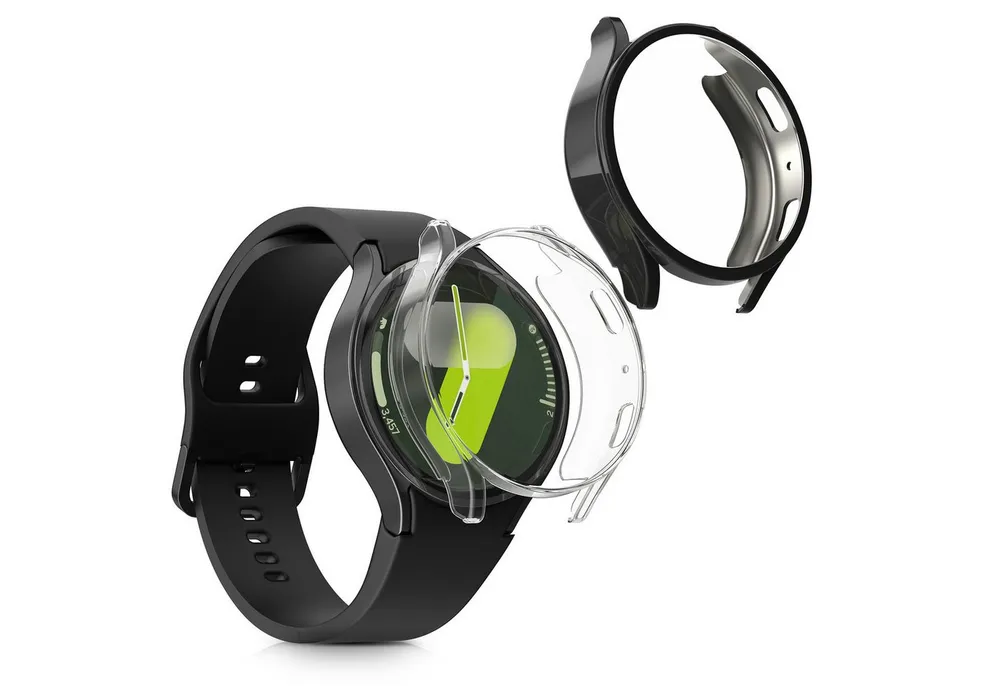 kwmobile Smartwatch-Hülle 2x Silikon Hülle für Samsung Galaxy Watch 7 44mm, Schutzhülle Fullbody Display Cover Set aus Silikon