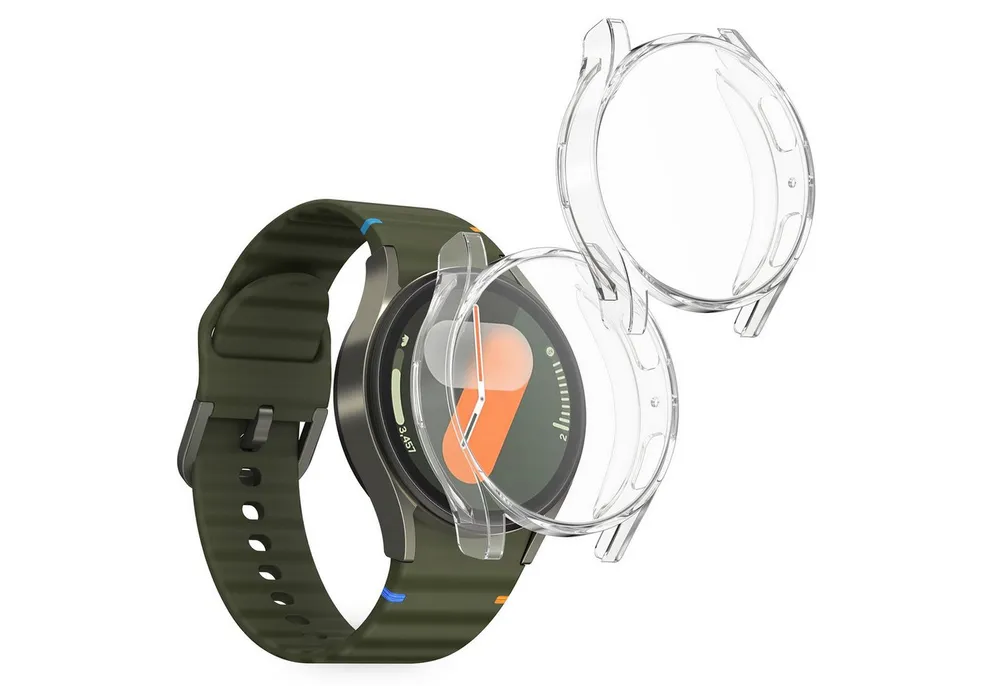 kwmobile Smartwatch-Hülle 2x Silikon Hülle für Samsung Galaxy Watch 7 40mm, Schutzhülle Fullbody Display Cover Set aus Silikon
