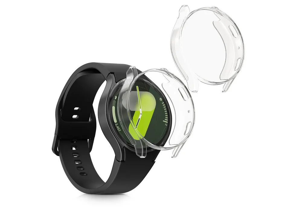 kwmobile Smartwatch-Hülle 2x Silikon Hülle für Samsung Galaxy Watch 7 44mm, Schutzhülle Fullbody Display Cover Set aus Silikon