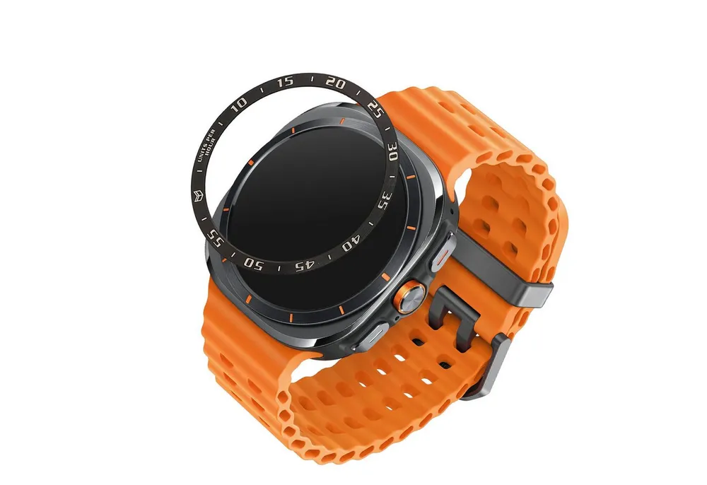 kwmobile Smartwatch-Hülle Schutzring für Samsung Galaxy Watch Ultra 47mm Fitnesstracker, Bezel Ring Lünette in Schwarz Silber