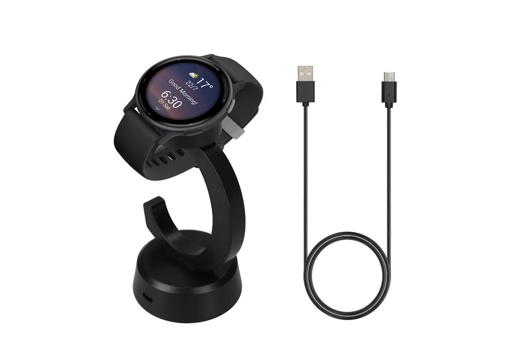 kwmobile USB Ladegerät für Garmin Vivoactive 6 / Vivoactive 5 / Forerunner 55 Smartwatch-Ladekabel, (13.50 cm), Smart Watch Ladestation - Ladekabel mit Standfunktion