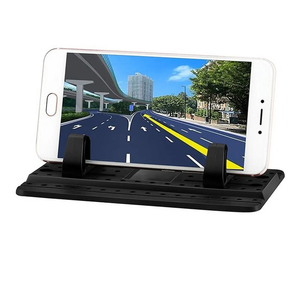 L & P Car Design Handy-Halterung Haftpad Antirutschmatte Auto Ablage iPhone Samsung, (1 Stück, 3-tlg., kompatibel mit vielen Smartphones)