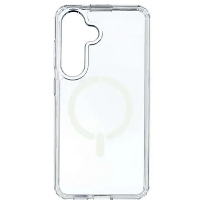 Transparente Hülle mit Logo, MagSafe-kompatibel für Samsung Galaxy S24