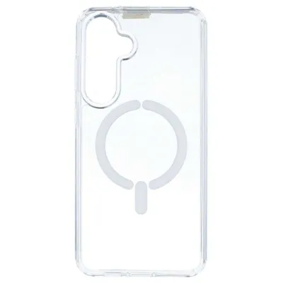 Transparente Schutzhülle mit Logo MagSafe-kompatibel für Samsung Galaxy S24 FE