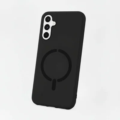 Ultrasofte MagSafe-kompatible Silikonhülle Schwarz für Samsung Galaxy S25