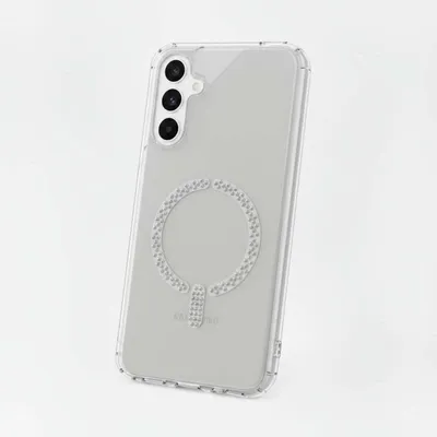 Antiyellow Hülle Kompatibel mit MagSafe Glitzer Silikon Verstärkt für Samsung Galaxy S25