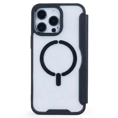 Funda für Smartphone Book kompatibel mit MagSafe mit Fenster für iPhone 16 Pro