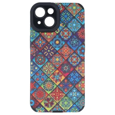 Funda Handyhülle Mandala Rombos Blau Silikon Stoßfest für iPhone 14 Plus