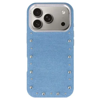 Handyhülle Denim Magbattery Denim-Look Metall-Details für iPhone 17 Pro Max