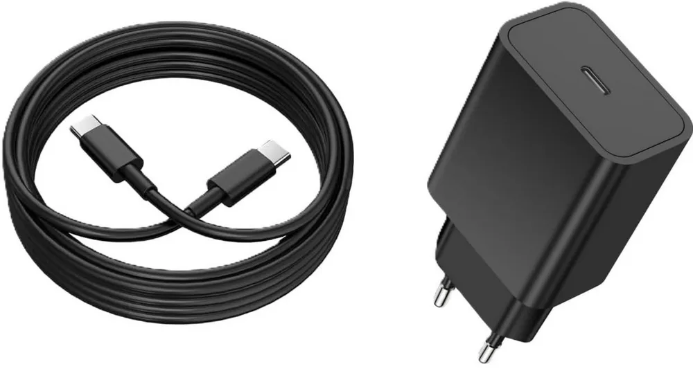 LA CUTE 25W USB-C Schnellladegerät mit 2m Kabel für Samsung & iPhone Smartphone-Ladegerät (3000,00 mA, Schnelllade-Set: 25W Ladegerät mit 2m Typ-C Ladekabel, 25W Ladegerät mit 2m USB-C Kabel für Samsung und USB-C Geräte, 25W Schnellladegerät, sicher und effizient mit 2m Kabel)
