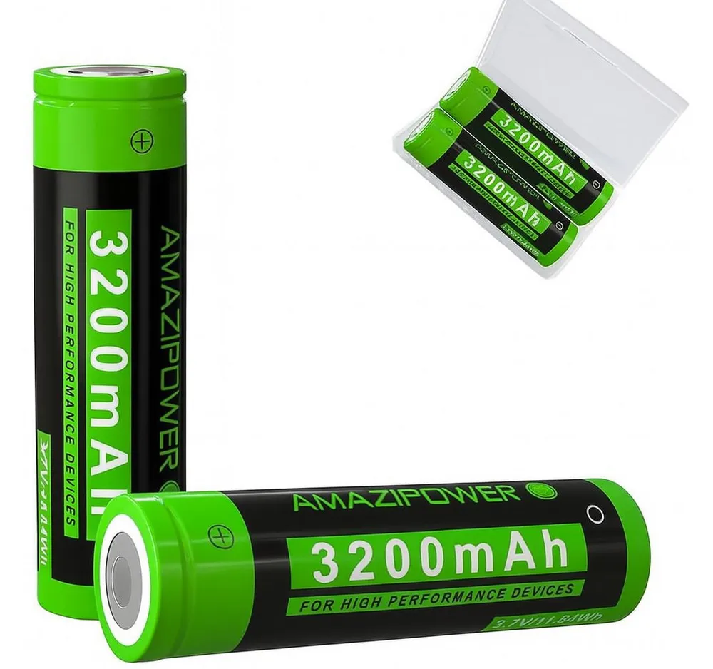 LA CUTE 3200mAh NiMH Akku 3,7V Wiederaufladbar, LED-Stirnlampen Vape Akku 18650 Akku Li-Ion 18650 3200 mAh (3,7 V, 2 St), Hohe Kapazität, Mehrfachschutz, langlebig, umweltfreundlich