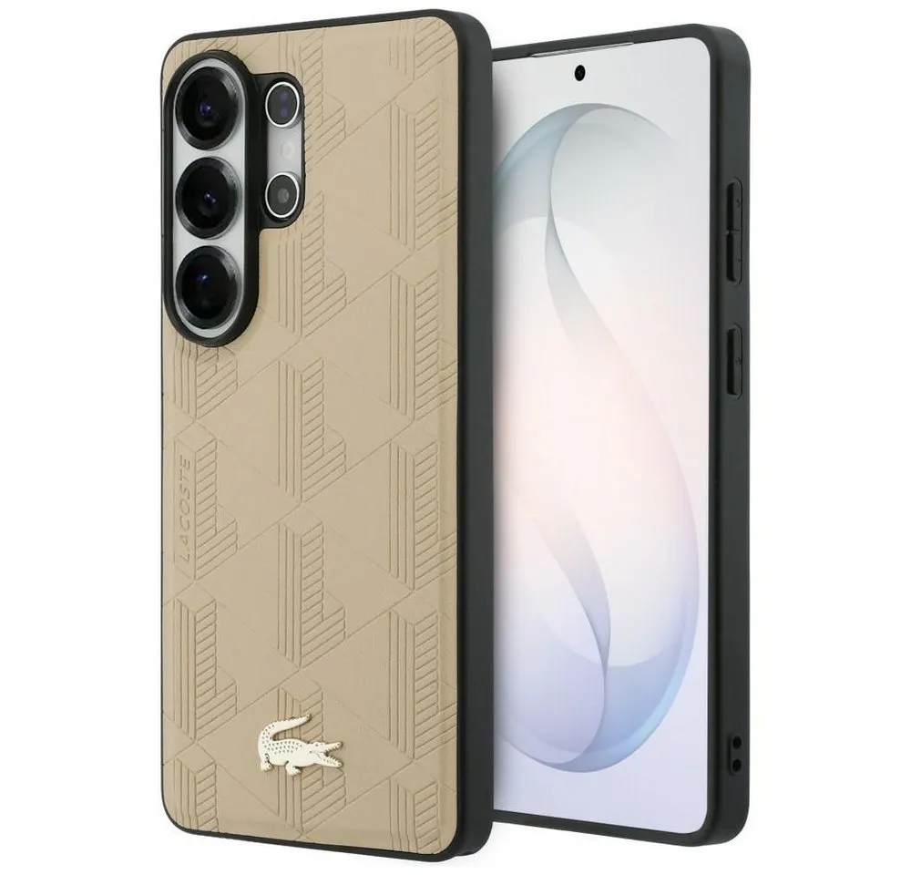 Lacoste Handyhülle Galaxy S26 Ultra Kunstleder beige MagSafe Logo goldfarbig 6,9 Zoll, Kantenschutz