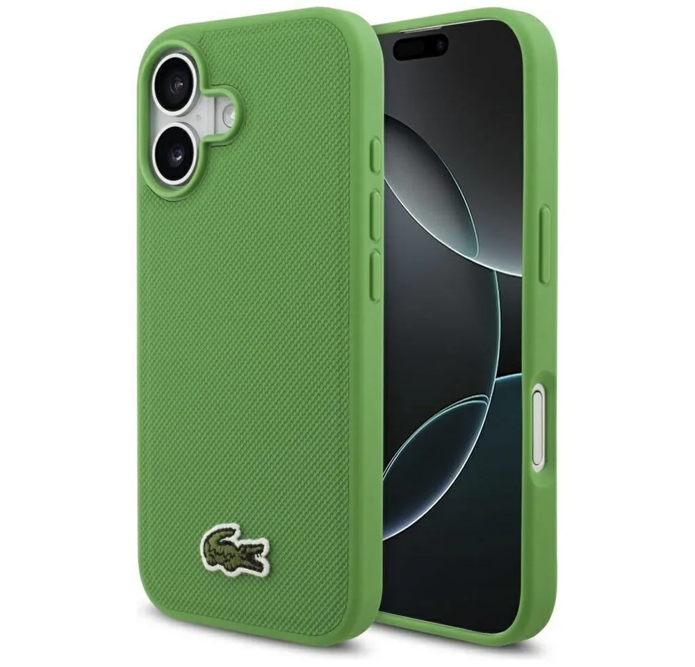 Lacoste Handyhülle iPhone 17 Iconic Petit Pique grün Logo Magsafe 6,3 Zoll, Kantenschutz