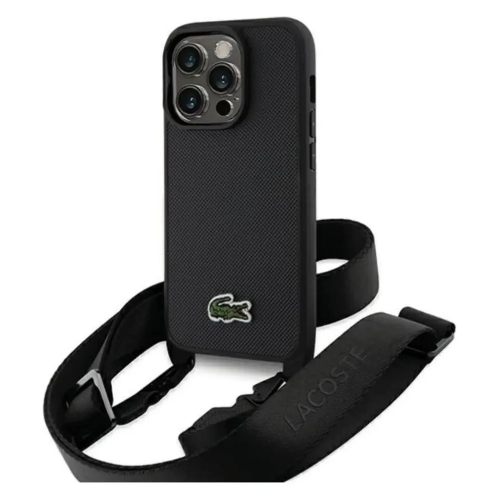 Lacoste LCHCP14LSPVCK iPhone 14 Pro 6.1" czarny/black hardcase Iconic Petit Pique Crossbody