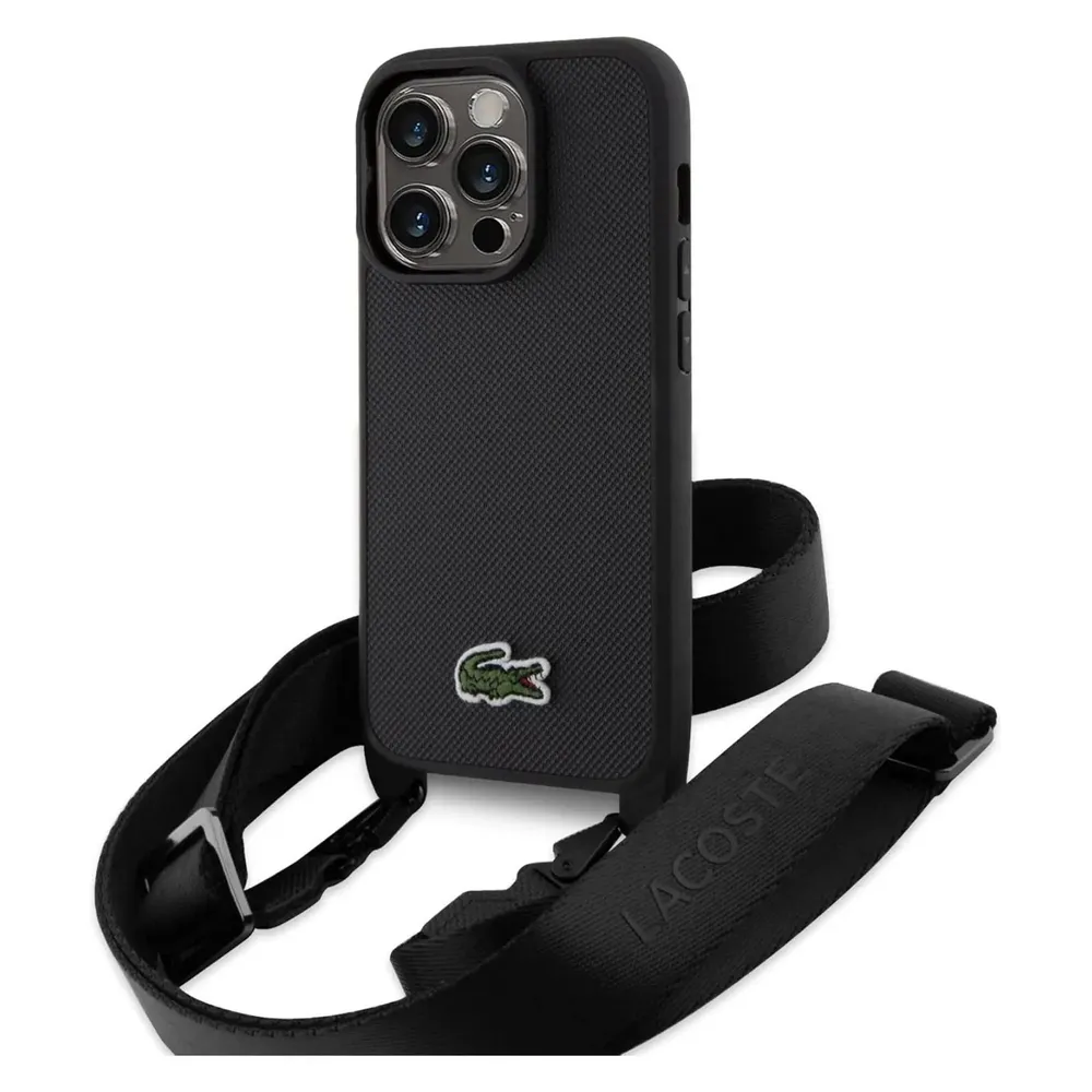 Lacoste LCHCP15LSPVCK iPhone 15 Pro 6.1" czarny/black hardcase Iconic Petit Pique Crossbody