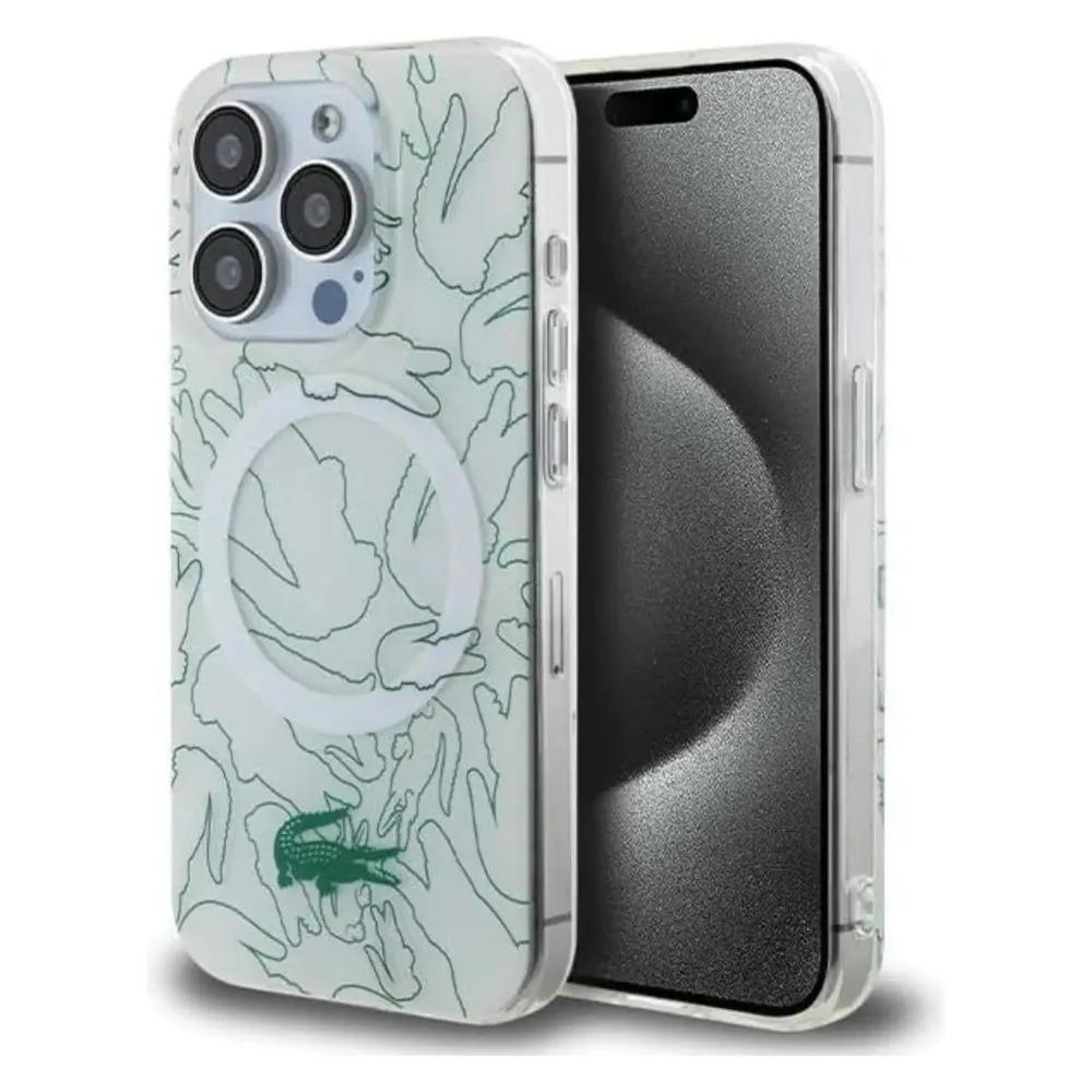 Lacoste LCHMP15LUREH iPhone 15 Pro 6.1" biały/white hardcase Double Layer Repeat MagSafe