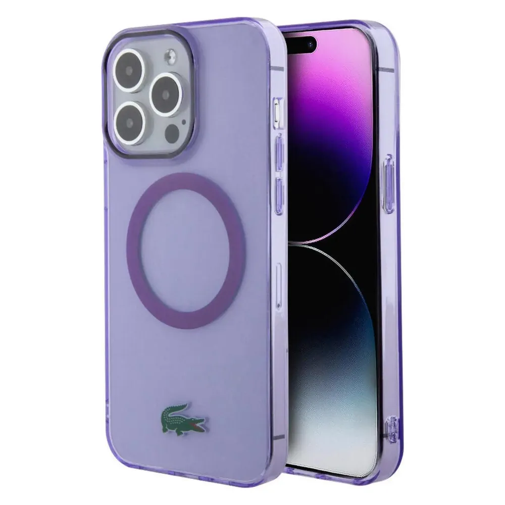 Lacoste LCHMP15XULOU iPhone 15 Pro Max 6.7" purpurowy/purple hardcase Transparent MagSafe