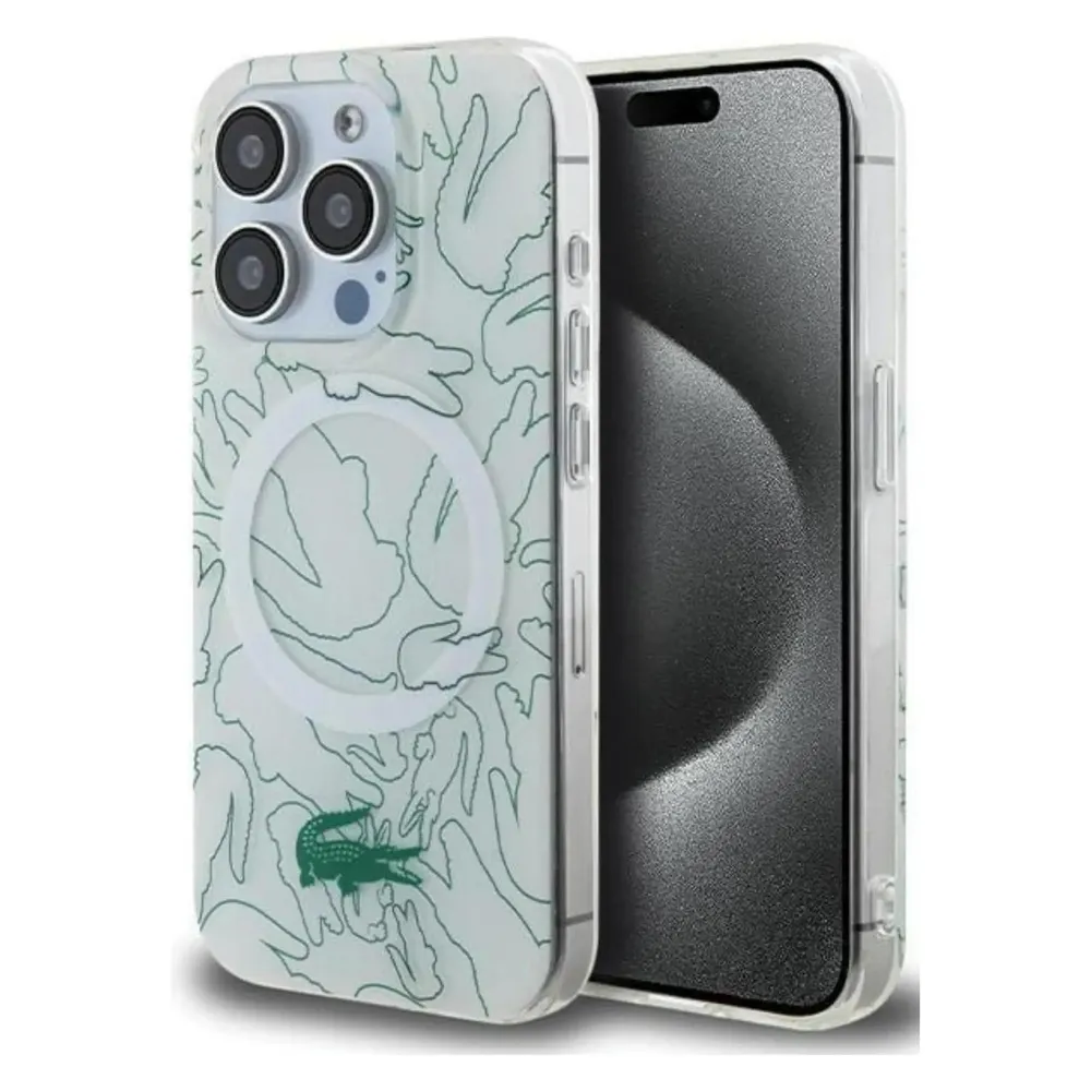 Lacoste LCHMP15XUREH iPhone 15 Pro Max 6.7" biały/white hardcase Double Layer Repeat MagSafe