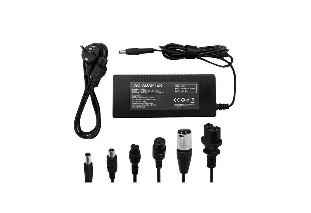 Lamex Lextool Ladegerät für Elektrofahrzeug-Roller Elektroauto-Ladegerät (6 Stecker, 230V AC, 42V DC 2A, LXG94)