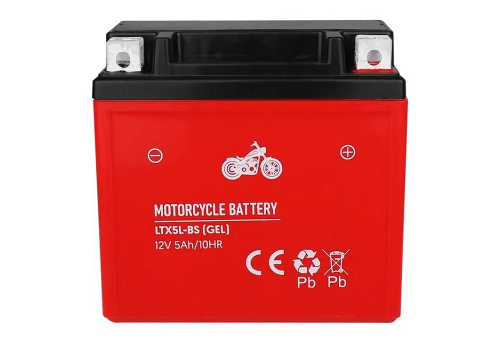 Lamex LTX5L-BS Gel-Motorradbatterie 12V 5Ah Akku (12 V), Gel-Batterie Motorrad